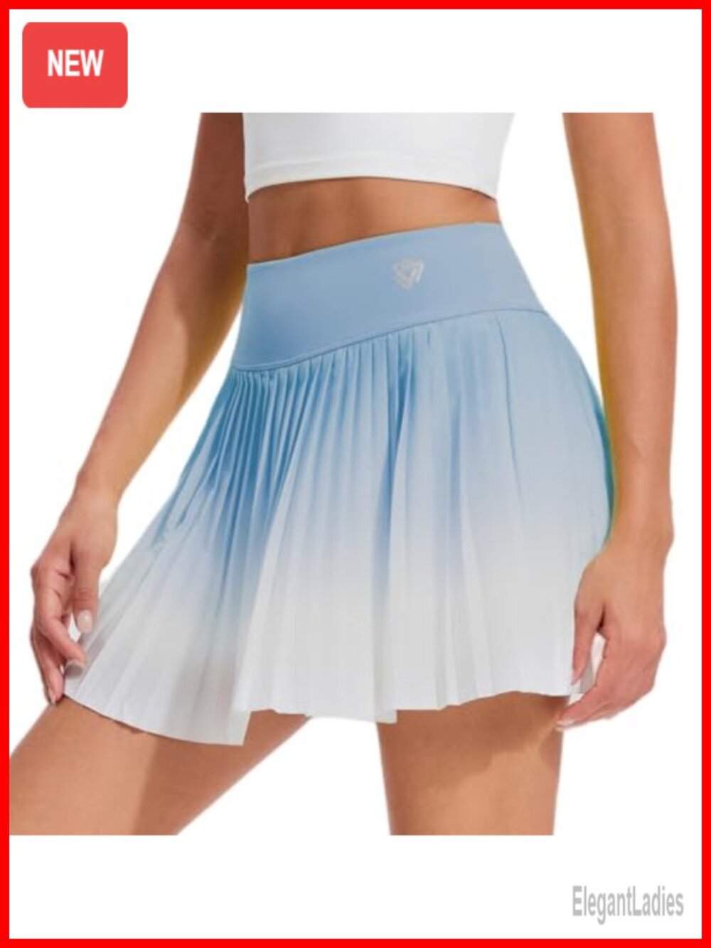 Pleated Tennis Skort with Built-In Shorts & Pockets A-Line High Waisted
